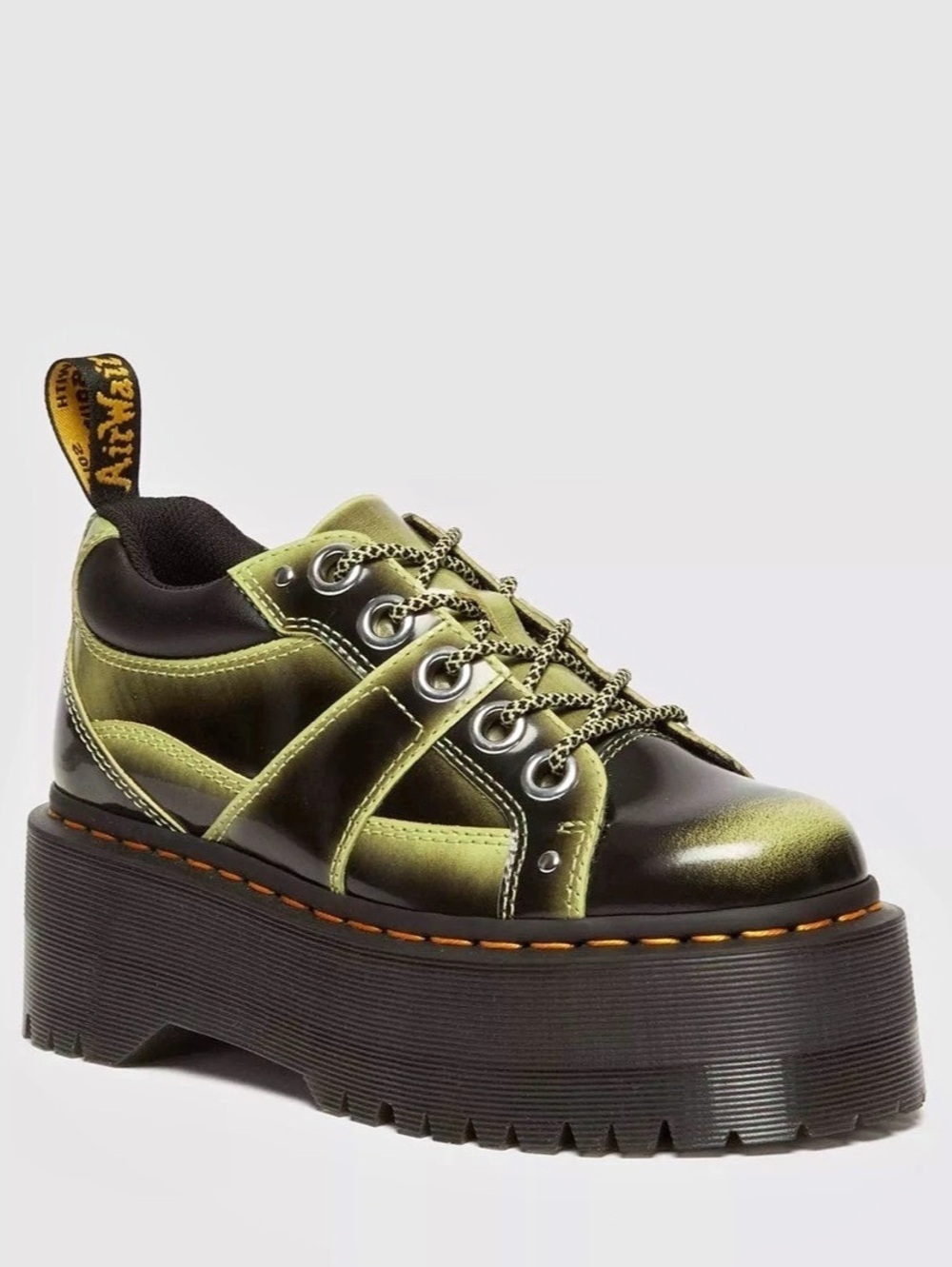 Dr. Martens 5-EYE MAX
DISTRESSED LEATHER PLATFORM SHOES